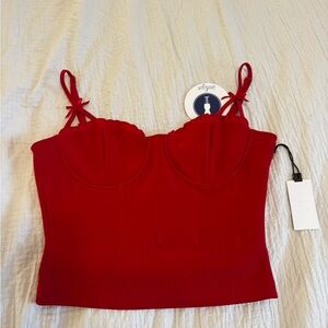 Astr Red Bustier Top